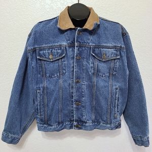 Vintage 70s Woodlake Leather & Denim Jean Jacket